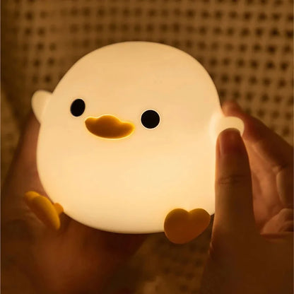 Rechargeable Night Light LED Cartoon Animal Silicone Lamp for Kids Touch Sensor Timer USB Children'S Room Dec